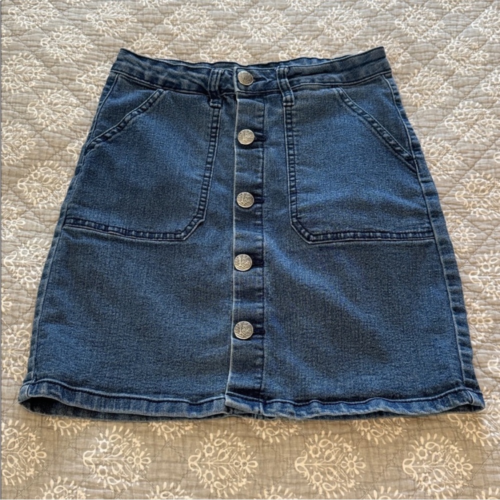 Lexi Jeans Denim Button-Front Skirt